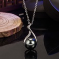imitation natural black pearl pendant zircon black pearl swan pendant necklacepicture13